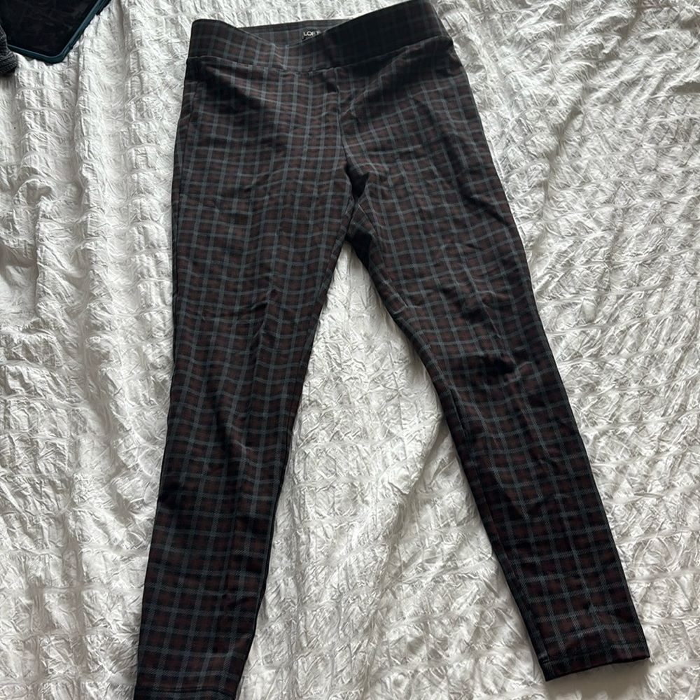 Plaid stretchy Loft pants